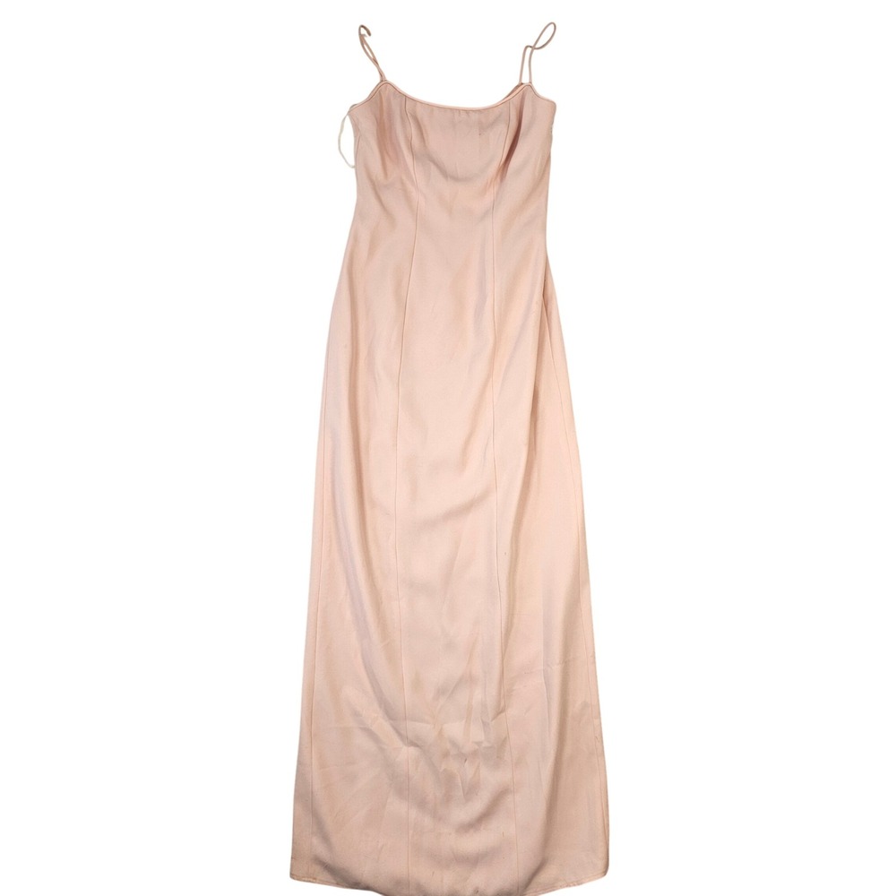 Watters and Watters Vintage Pink Spaghetti Strap Formal Maxi Dress Gown